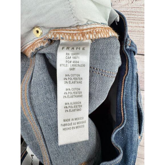 FRAME Denim Distressed Le High Skinny Crop Jeans Women's 27 Blue Medium Wash - Picture 11 of 14